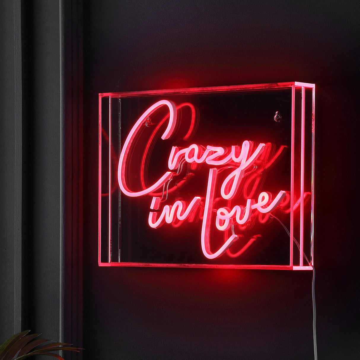 Crazy X 10" Contemporary Glam Acrylic Box USB Operated LED Neon Light