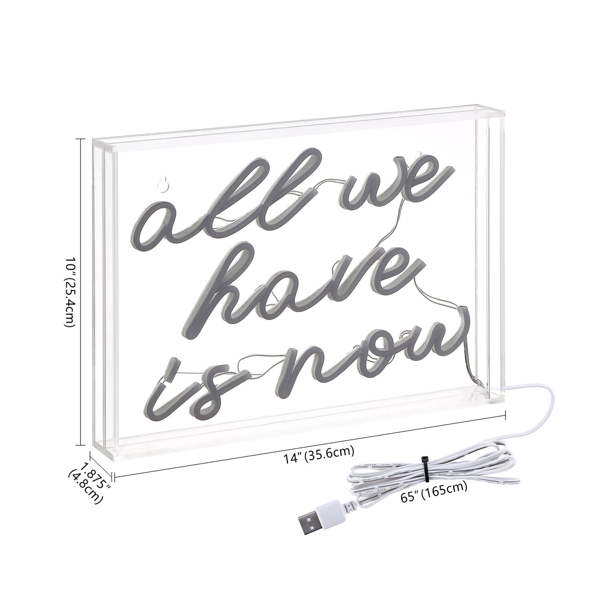 All X 10" Contemporary Glam Acrylic Box USB Operated LED Neon Light