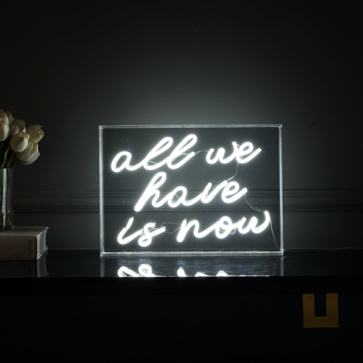 All X 10" Contemporary Glam Acrylic Box USB Operated LED Neon Light