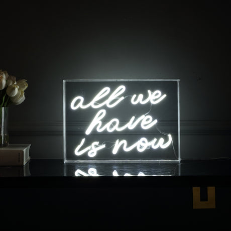 All X 10" Contemporary Glam Acrylic Box USB Operated LED Neon Light