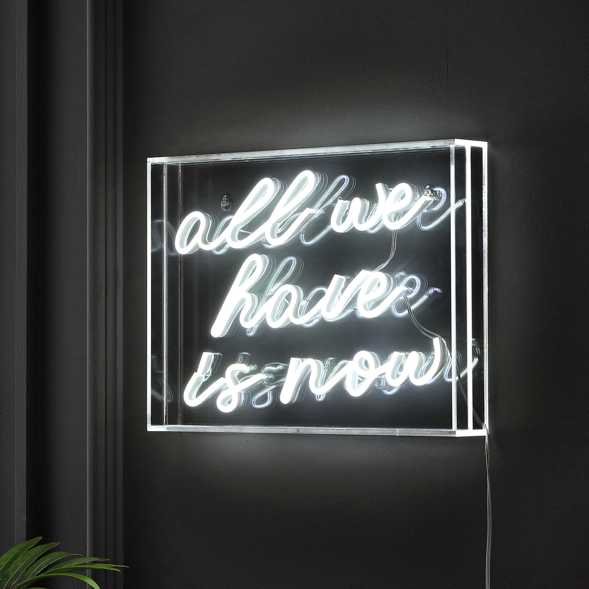 All X 10" Contemporary Glam Acrylic Box USB Operated LED Neon Light