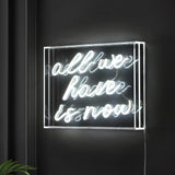 All X 10" Contemporary Glam Acrylic Box USB Operated LED Neon Light