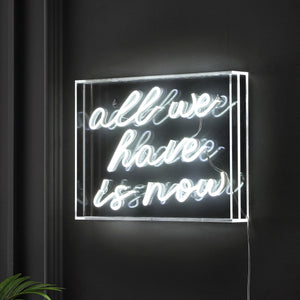 All X 10" Contemporary Glam Acrylic Box USB Operated LED Neon Light