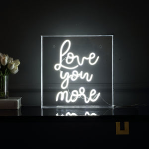 Love Square Contemporary Glam Acrylic Box USB Operated LED Neon Light