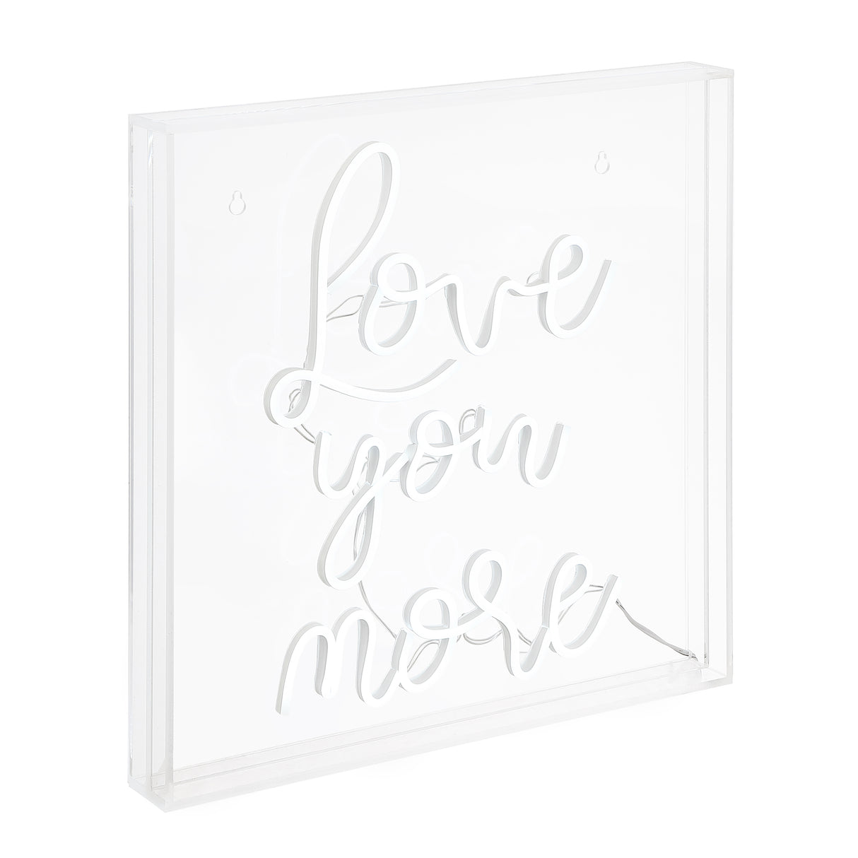 Love Square Contemporary Glam Acrylic Box USB Operated LED Neon Light