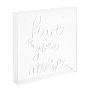 Love Square Contemporary Glam Acrylic Box USB Operated LED Neon Light