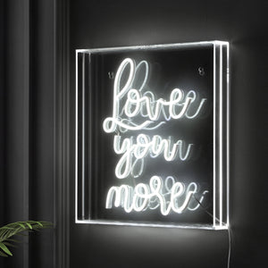 Love Square Contemporary Glam Acrylic Box USB Operated LED Neon Light
