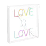 Love Square Contemporary Glam Acrylic Box USB Operated LED Neon Light