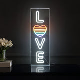 LOVE X 24" Contemporary Glam Acrylic Box USB Operated LED Neon Light