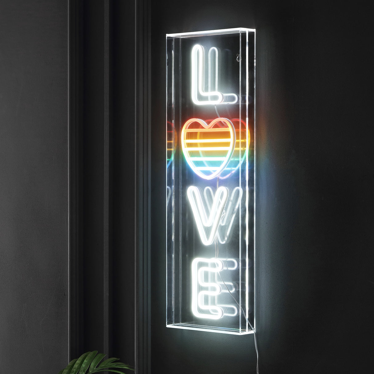 LOVE X 24" Contemporary Glam Acrylic Box USB Operated LED Neon Light