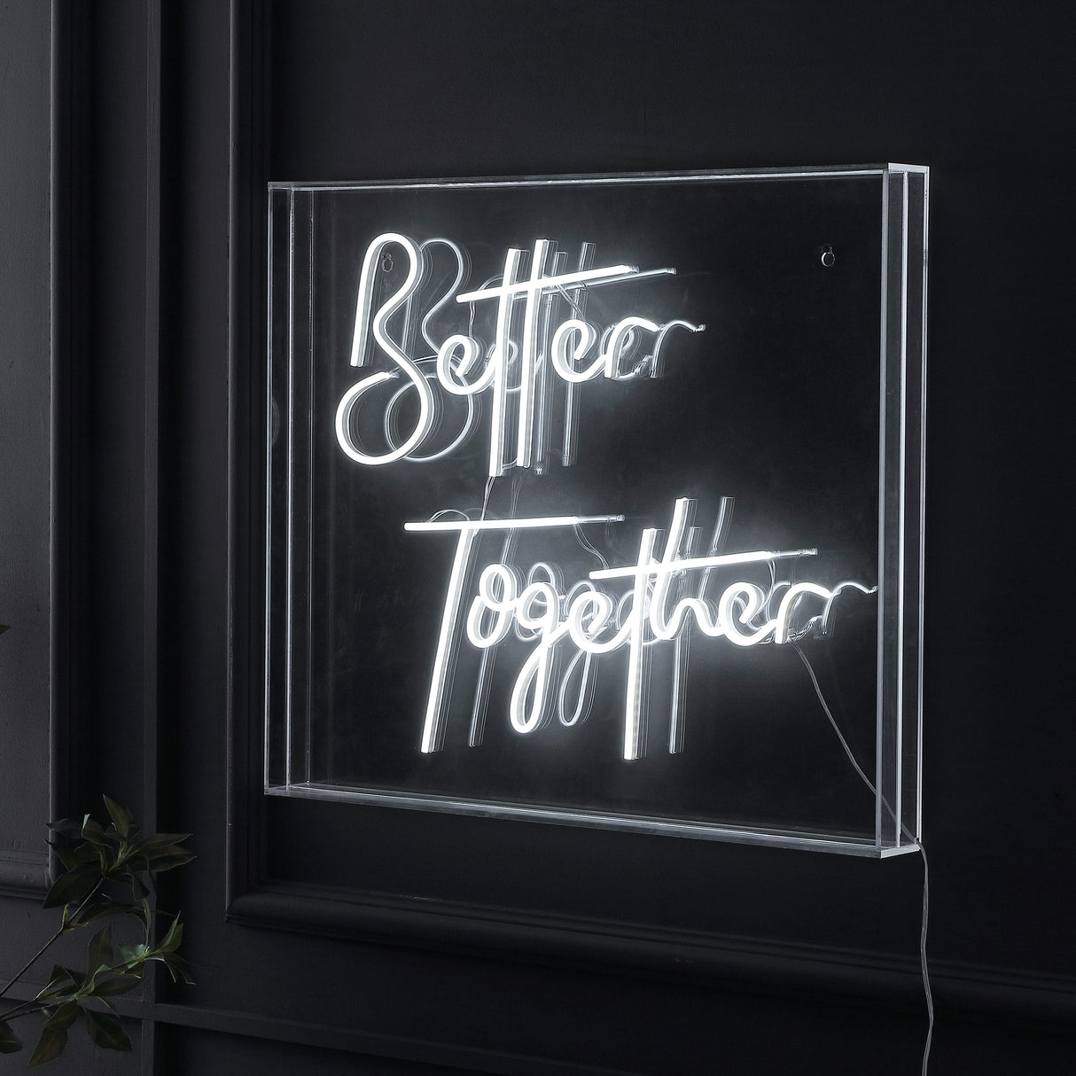 Better X 20" Contemporary Glam Acrylic Box USB Operated LED Neon Light