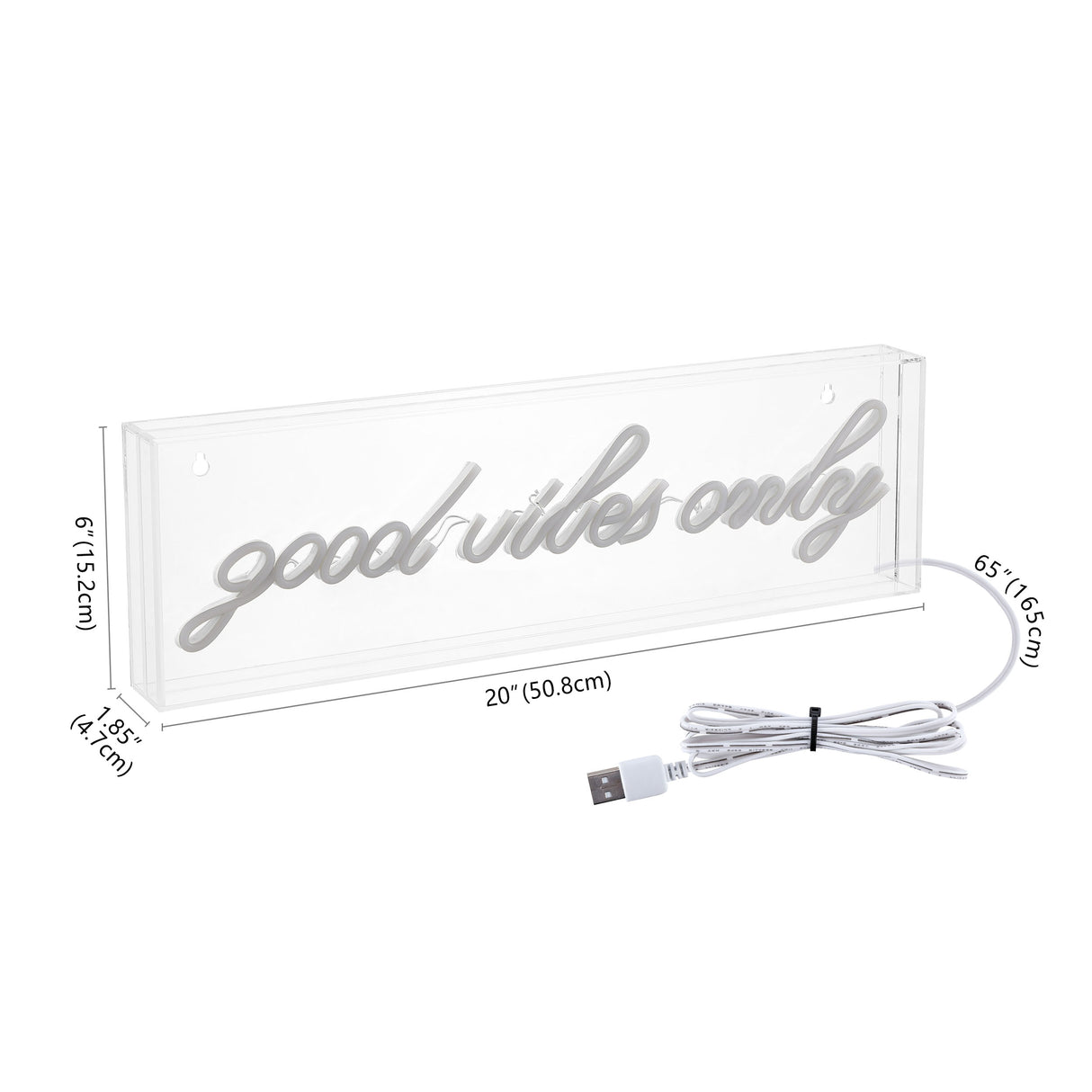 Good X 6" Contemporary Glam Acrylic Box USB Operated LED Neon Light
