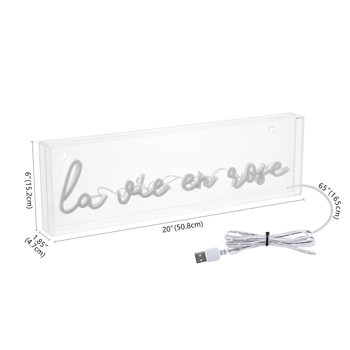 La X 6" Contemporary Glam Acrylic Box USB Operated LED Neon Light