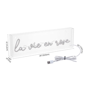 La X 6" Contemporary Glam Acrylic Box USB Operated LED Neon Light