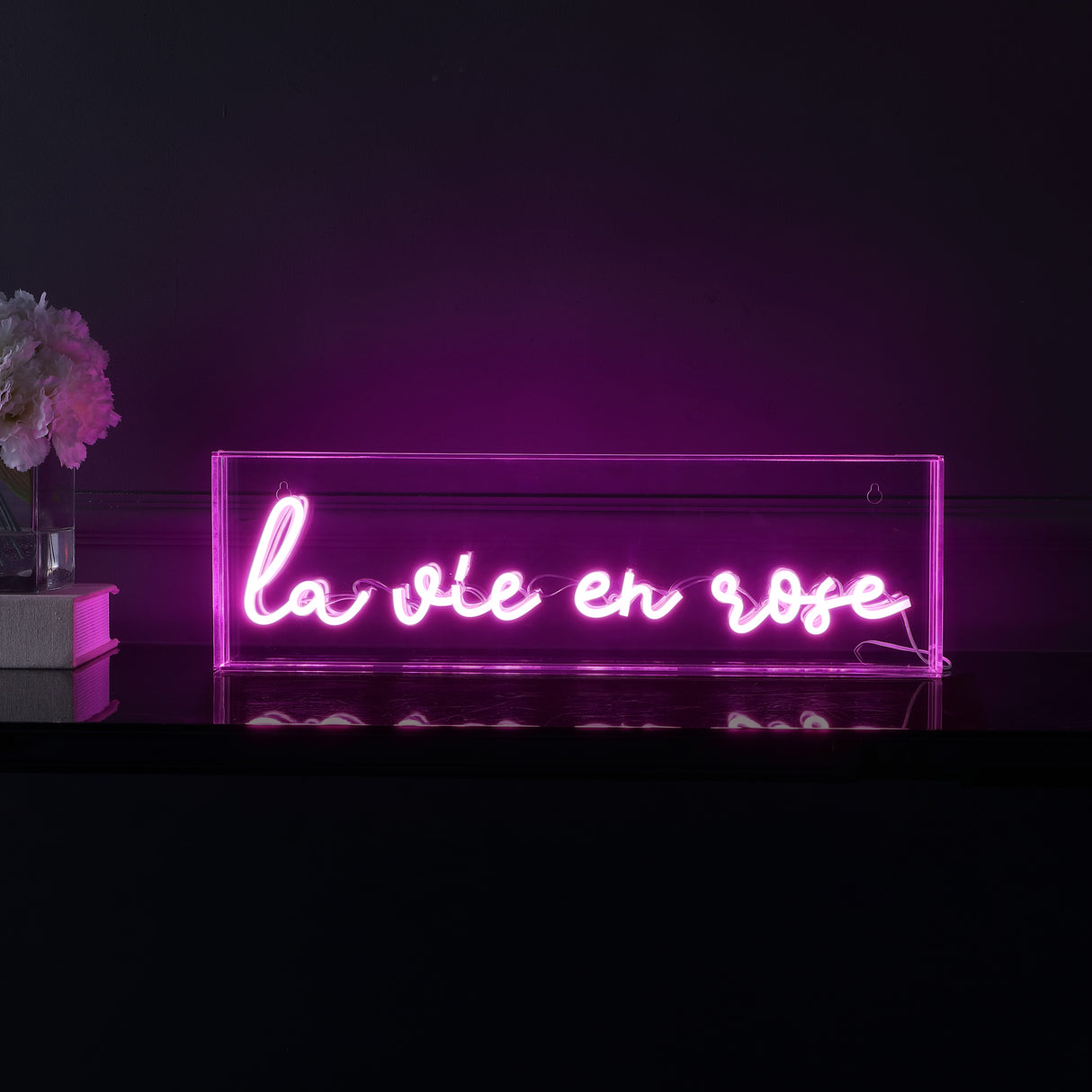 La X 6" Contemporary Glam Acrylic Box USB Operated LED Neon Light