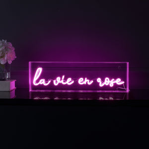 La X 6" Contemporary Glam Acrylic Box USB Operated LED Neon Light