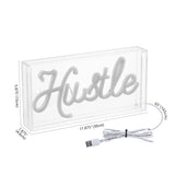 Hustle X 5.88" Contemporary Glam Acrylic Box USB Operated LED Neon Light