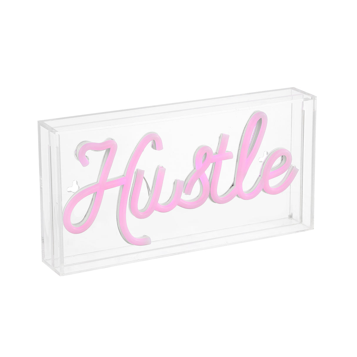 Hustle X 5.88" Contemporary Glam Acrylic Box USB Operated LED Neon Light