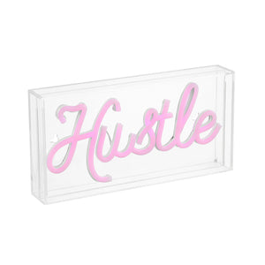 Hustle X 5.88" Contemporary Glam Acrylic Box USB Operated LED Neon Light