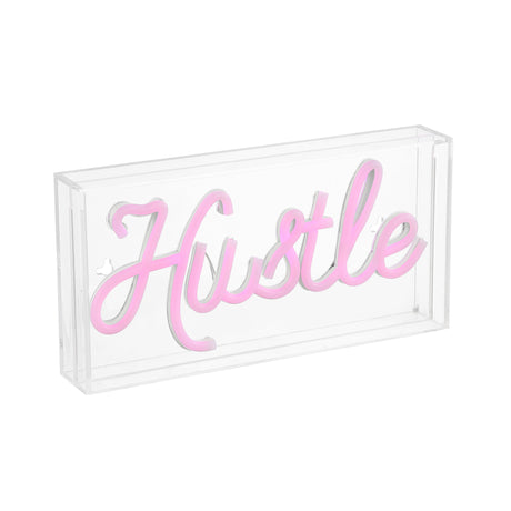Hustle X 5.88" Contemporary Glam Acrylic Box USB Operated LED Neon Light