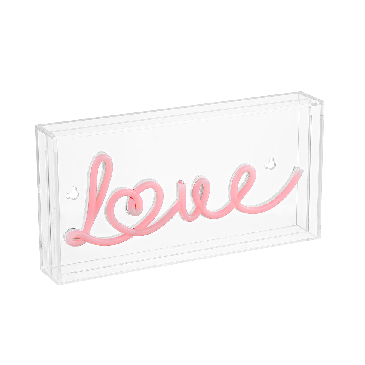 Love X 5.88" Contemporary Glam Acrylic Box USB Operated LED Neon Light