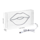 Lips X 5.88" Contemporary Glam Acrylic Box USB Operated LED Neon Light