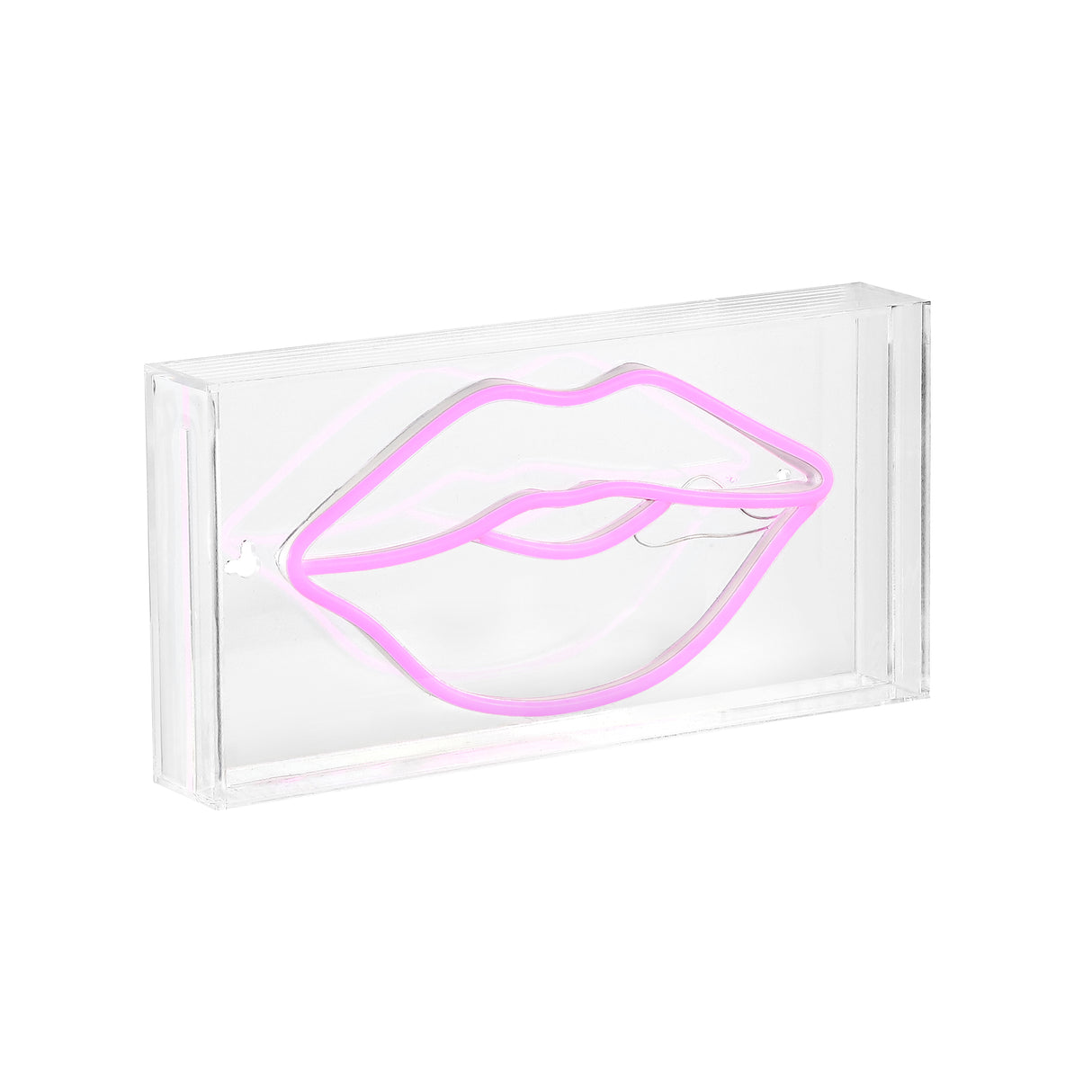 Lips X 5.88" Contemporary Glam Acrylic Box USB Operated LED Neon Light