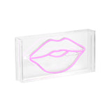 Lips X 5.88" Contemporary Glam Acrylic Box USB Operated LED Neon Light