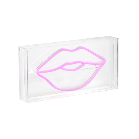 Lips X 5.88" Contemporary Glam Acrylic Box USB Operated LED Neon Light