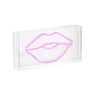 Lips X 5.88" Contemporary Glam Acrylic Box USB Operated LED Neon Light