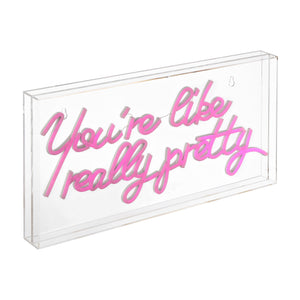 You're X 10.1" Contemporary Glam Acrylic Box USB Operated LED Neon Light