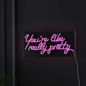 You're X 10.1" Contemporary Glam Acrylic Box USB Operated LED Neon Light