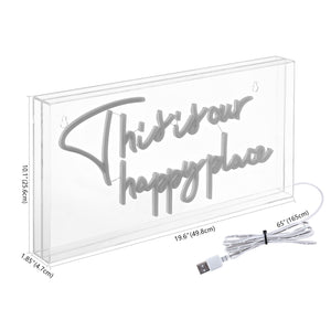 This X 10.1" Contemporary Glam Acrylic Box USB Operated LED Neon Light