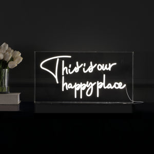 This X 10.1" Contemporary Glam Acrylic Box USB Operated LED Neon Light
