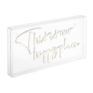 This X 10.1" Contemporary Glam Acrylic Box USB Operated LED Neon Light