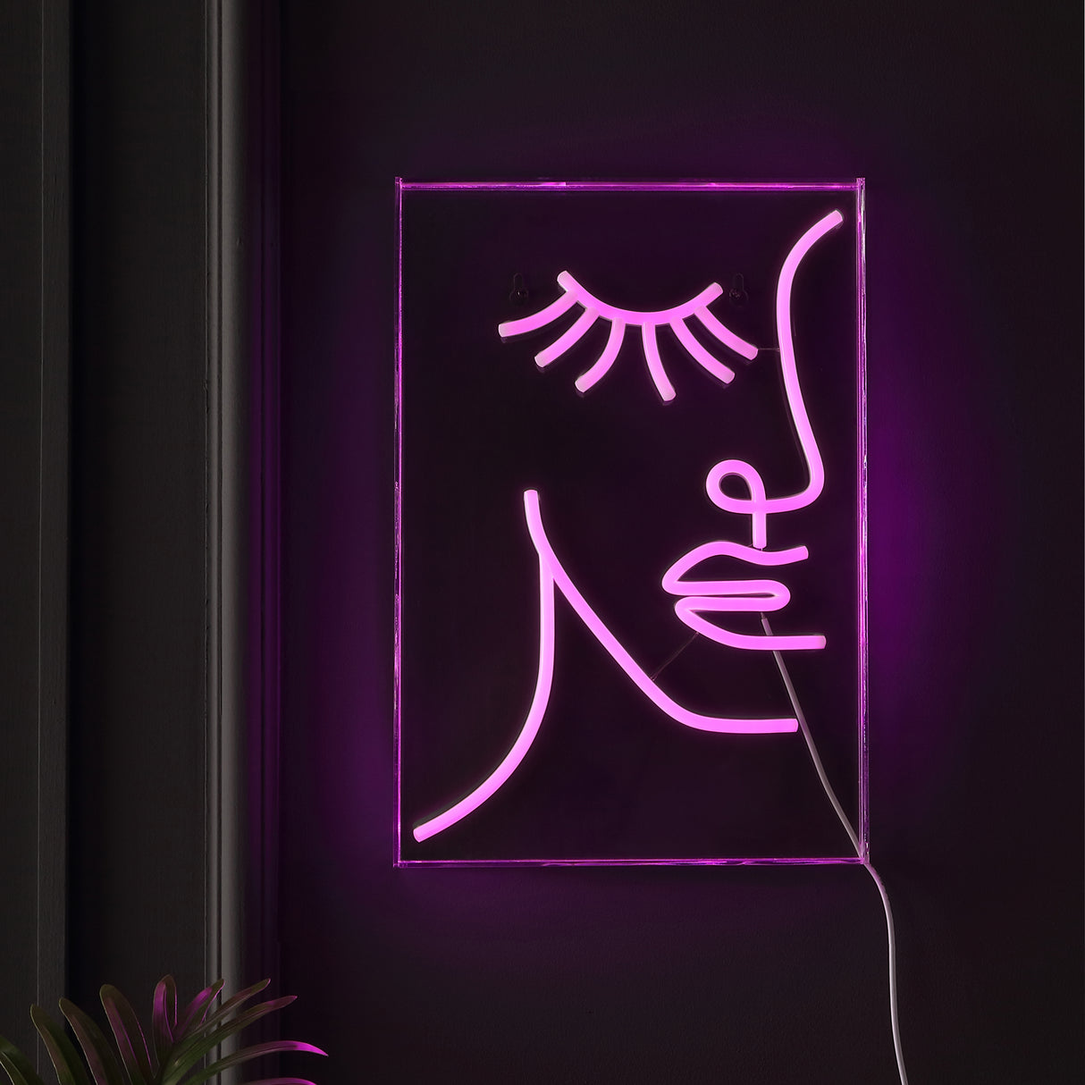 Half-Face X 15" Contemporary Glam Acrylic Box USB Operated LED Neon Light