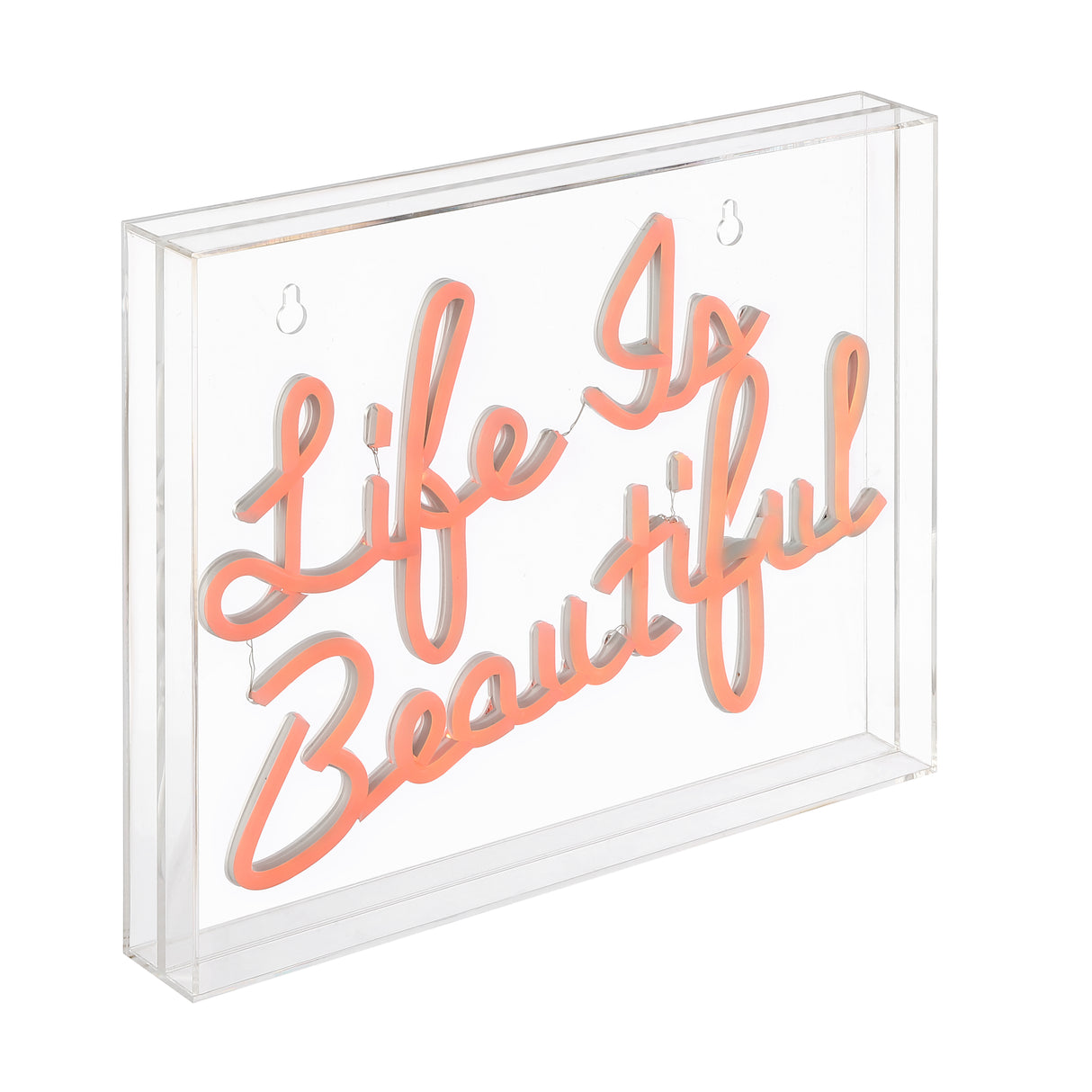 Life X 10.9" Contemporary Glam Acrylic Box USB Operated LED Neon Light