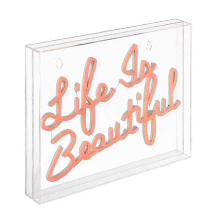 Life X 10.9" Contemporary Glam Acrylic Box USB Operated LED Neon Light