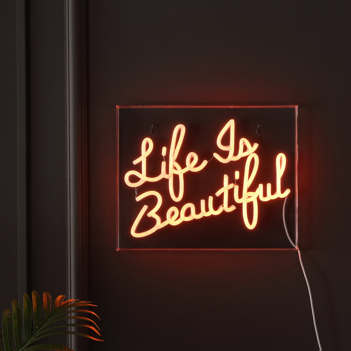 Life X 10.9" Contemporary Glam Acrylic Box USB Operated LED Neon Light