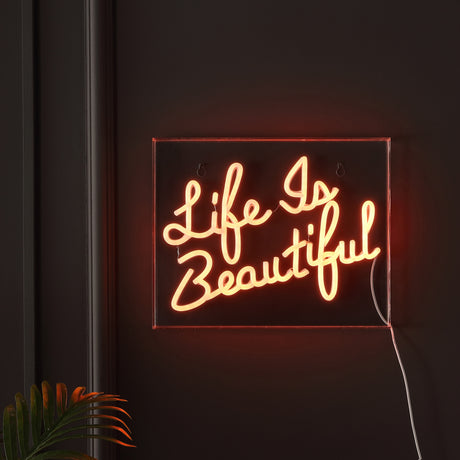 Life X 10.9" Contemporary Glam Acrylic Box USB Operated LED Neon Light