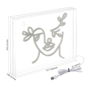 Teary X 10.9" Contemporary Glam Acrylic Box USB Operated LED Neon Light
