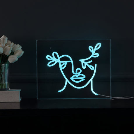 Teary X 10.9" Contemporary Glam Acrylic Box USB Operated LED Neon Light