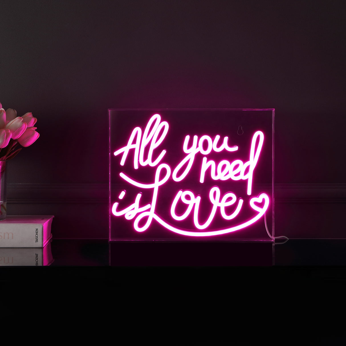 All X 10.9" Contemporary Glam Acrylic Box USB Operated LED Neon Light