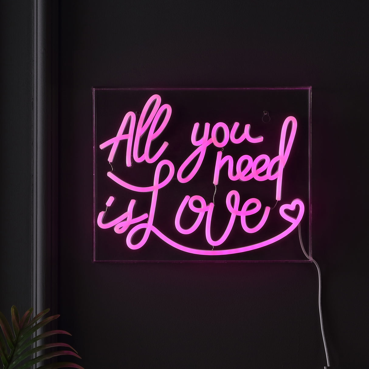 All X 10.9" Contemporary Glam Acrylic Box USB Operated LED Neon Light