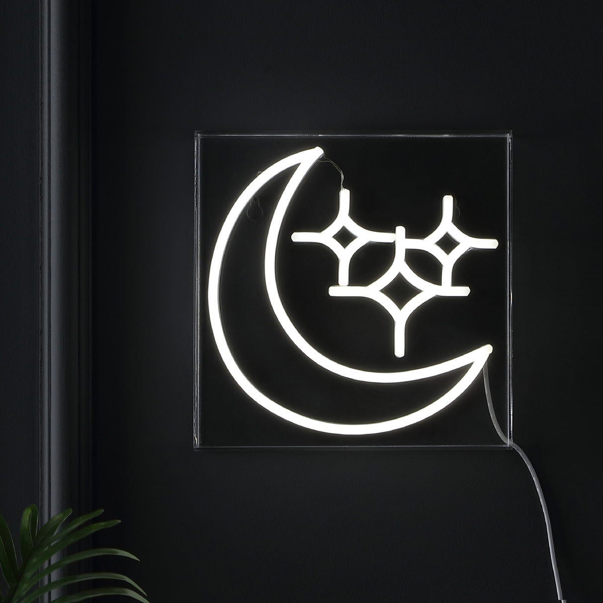 Starry Square Contemporary Glam Acrylic Box USB Operated LED Neon Light