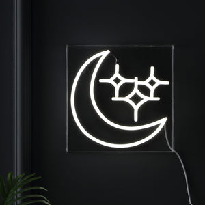 Starry Square Contemporary Glam Acrylic Box USB Operated LED Neon Light