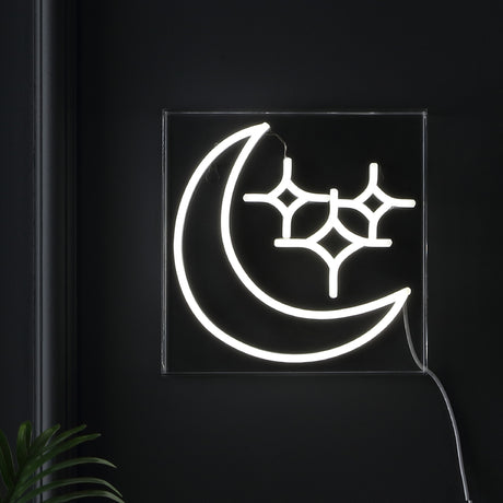 Starry Square Contemporary Glam Acrylic Box USB Operated LED Neon Light