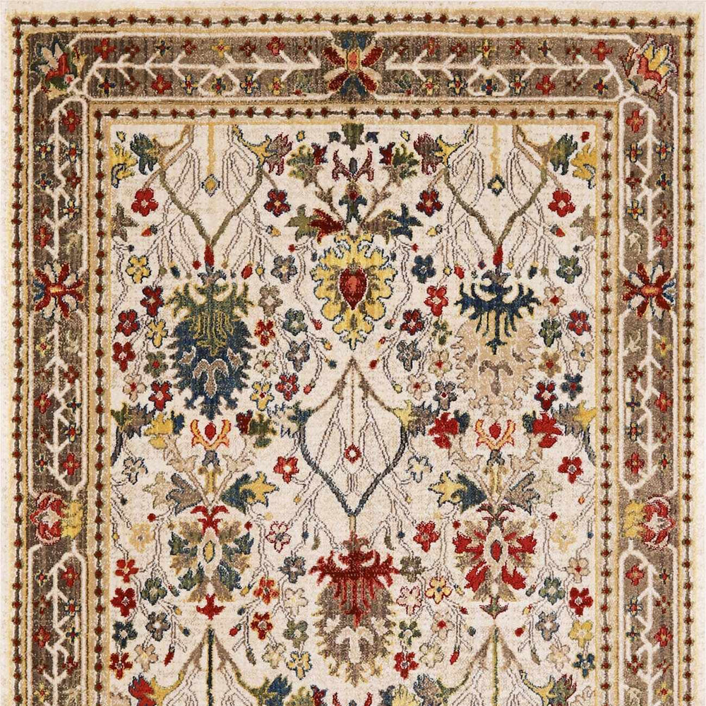Neola White/Brown Oushak Rug