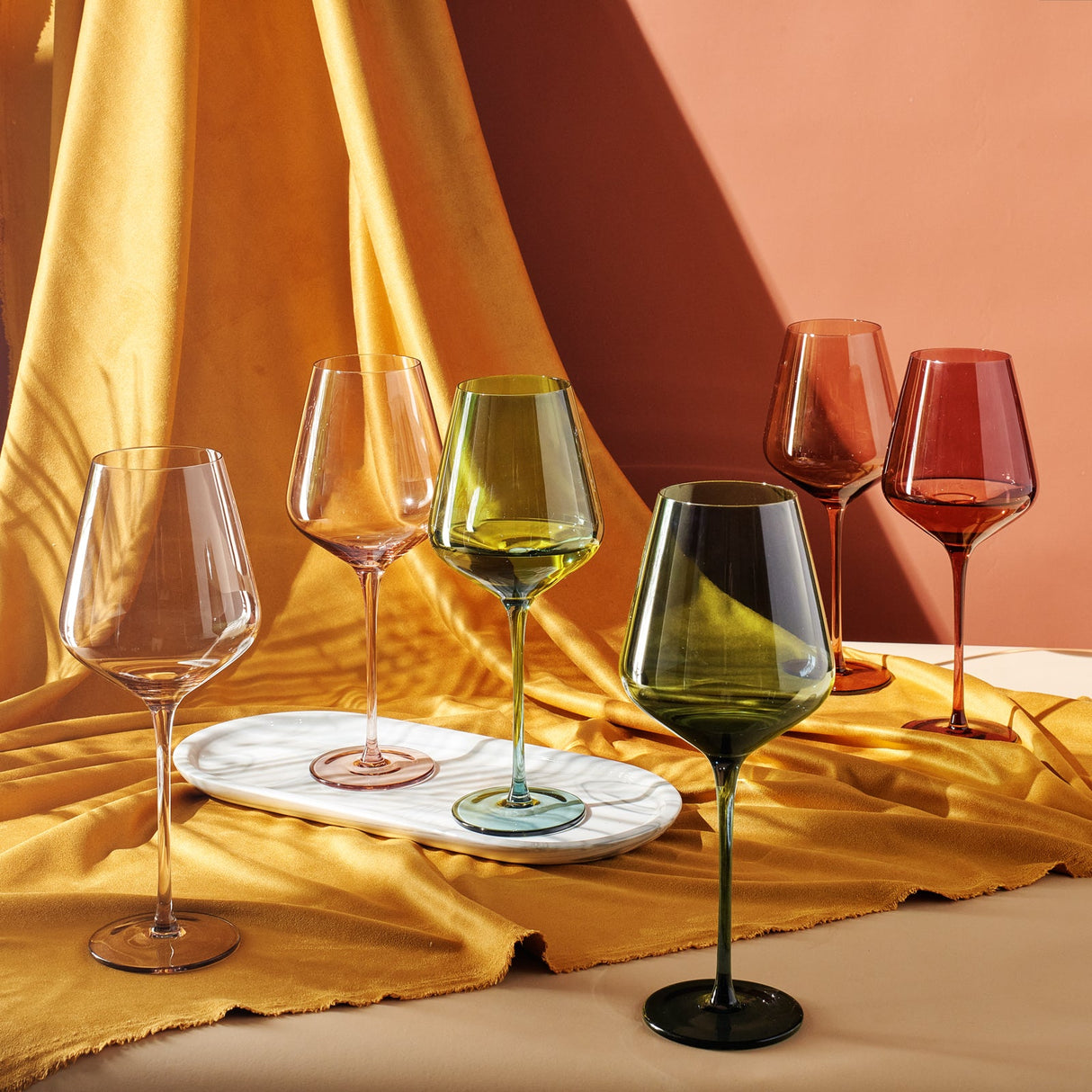 Tonal Stemmed Wine Glassware, Set of 6