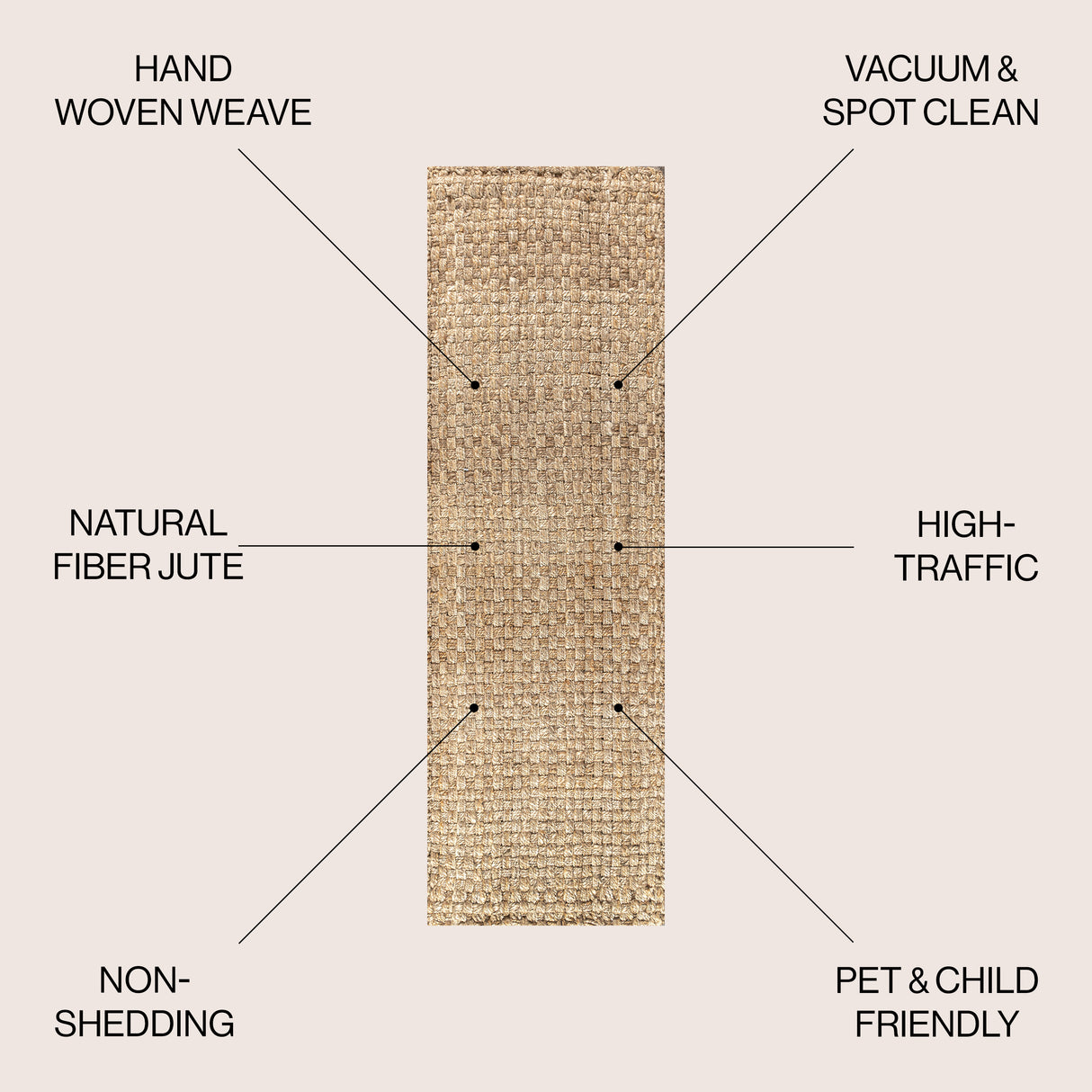 Estera Hand Woven Boucle Chunky Jute Runner Rug